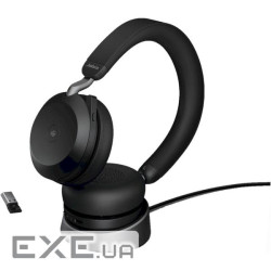 Навушники Jabra Evolve2 75 MS Stereo USB-A + База Black (27599-999-989)