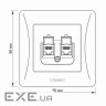 Комп'ютерна розетка Videx BINERA CAT6+CAT3 подвійна чорна (VF-BNSK2PC6TF3-BG)