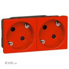 Блок розеток електричних MOSAIC Legrand 2хSchuko для кабельних каналів DLP, Quintella (16А, (077612)