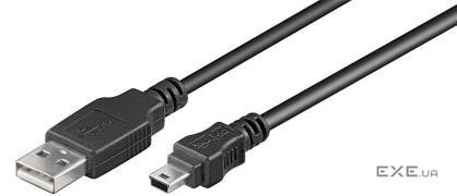 Кабель мобільних пристроїв Goobay USB2.0 A-mini 5p M/M 3.0m, AWG28 2xShielded D=4.0mm (75.05.0768-1)