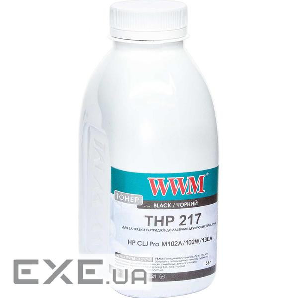 Тонер HP LJ Pro M102A/102W/130A , 55г Black WWM (WWM-CF217-55)