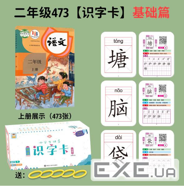 Набір карток для вивчення китайської мови 473шт, інтерактивні, вологозахищені, в коробці 9 (YT41214