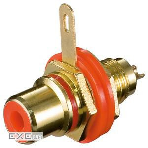 Конектор RCA-> FreeEnd, / F Panel socket Gold Metal, HQ, червоний Goobay (75.01.1307-100)