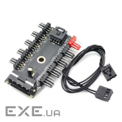 Перехідник живлення Lucom FanPower 4p 1x10 M/F, адаптер для 3pin та 4pin cooler (62.09.8127-1)