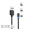 Кабель SkyDolphin S59KIT Magnetic USB - Lightning + microUSB + Type-C 1м , Black (SDUSB-000547)