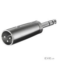 Перехідник Goobay аудіо XLR 3p-Jack 6.3mm M/M, адаптер Stereo Metal корпус (75.02.7515-1)