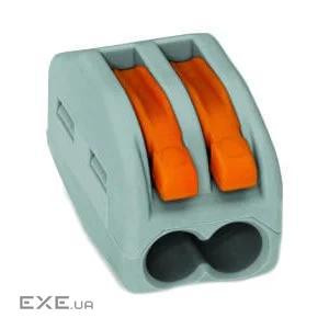 Клемний блок 2х1...4мм2, для мідних пров.однож./багатож., WAGO, прапорці-затискачі (222-412) (222-412)