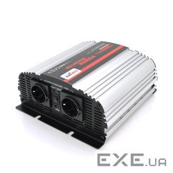 Інвертор напруги Carspa-1200-242 (1200Вт), 24/220V, approximated, 2Shuko, USB, кл (MS-1200-242)