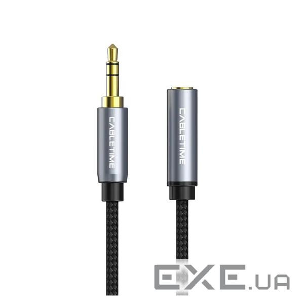 Кабель Cabletime Audio 3.5 mm M - 3.5 mm F, 0.3 m, Black, 3 pin (CF11D)
