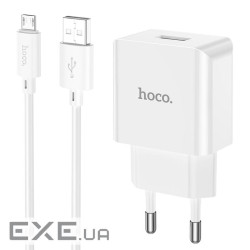 Зарядний пристрій HOCO C106A Leisure USB + cable USB to Micro 5P 10.5W White (6931474783905)