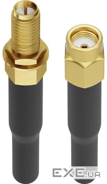Кабель антенний-підовжувач RF:RP-SMA M/F 5.0m,LMR195 LowLoss Gold Cu,чорний (62.09.8351-1)