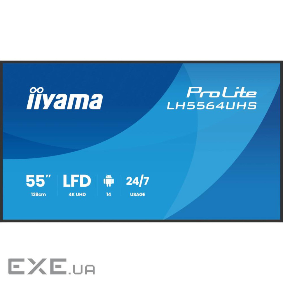 Монітор 3840х2160, 500 кд/м2, 24 /7, ОС Андроід 14, 2xHDMI/1xUSB- (LH5564UHS-B1AG)