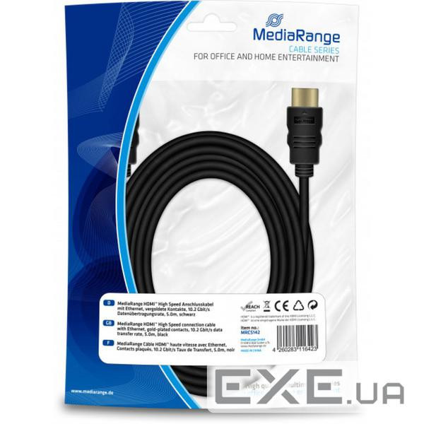 Кабель мультимедійний HDMI to HDMI 5.0m Mediarange (MRCS142)