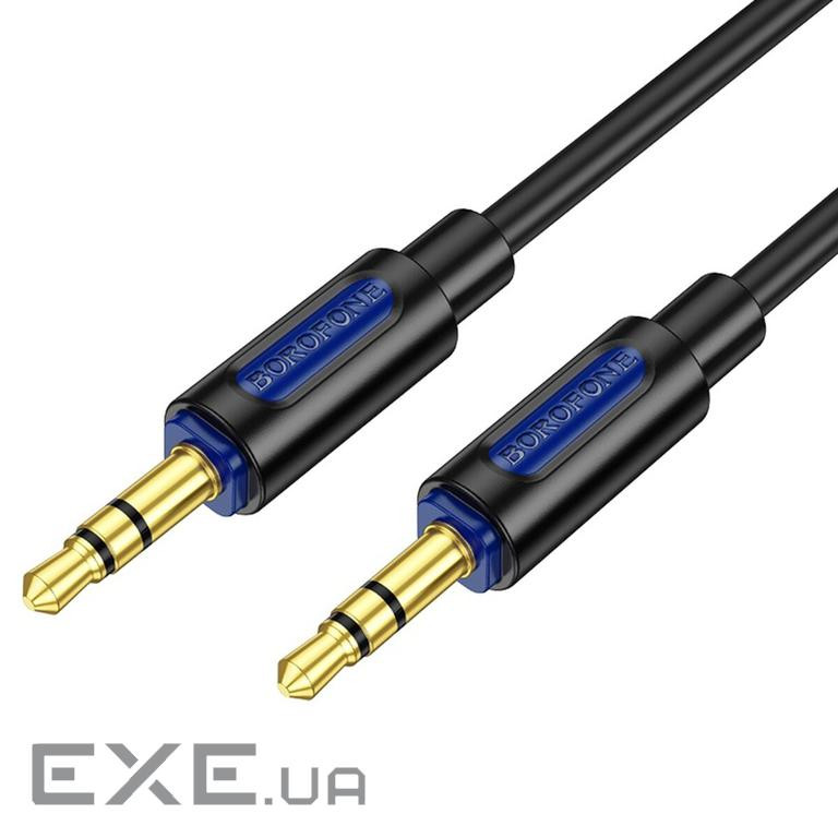 Аудіокабель BOROFONE BL20 True sound silicone audio cable AUX Black (6941991114373)