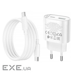 Набір СЗУ HOCO C109A + кабель Type-C / Type-C, 1xUSB+1xUSB-C, PD20W+QC3.0, кабе (HOCO C109A / TCTCW)