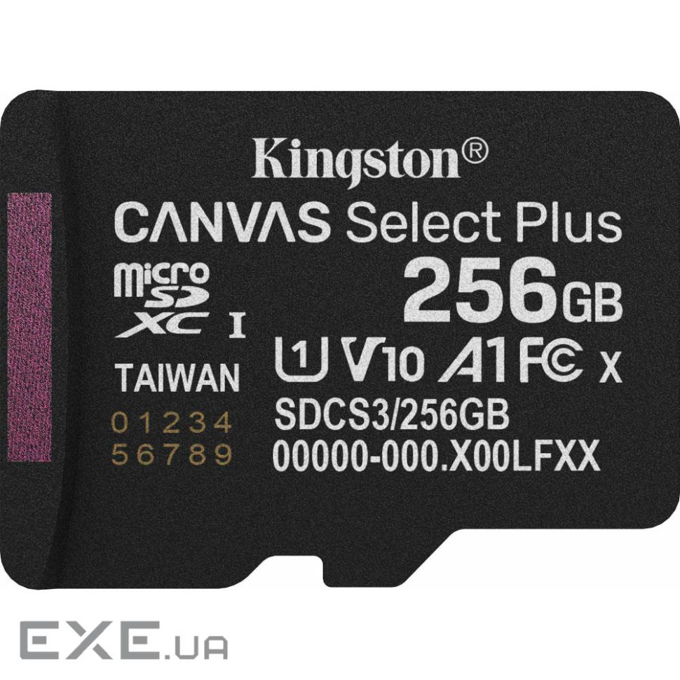 Карта пам"яті Kingston 256GB microSDXC class 10 UHS-I U1 V10 A1 Select Plus (SDCS3/256GBSP)