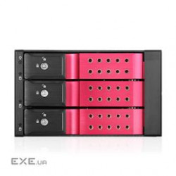 iStarUSA Accessory BPN-DE230HD-RED Trayless 2x5.25 inch to 3x3.5 inch 12Gb/s HDD HS Rack Red Brown B