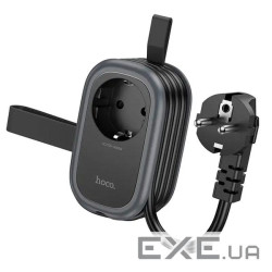 Фільтр HOCO NS7 на 1 розетку + 2 USB+ USB-C, 20W, кабель 1.1м, 220В, Black, Box (NS7B) , Black, Box (NS7B)