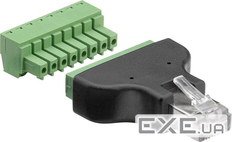 Терміналблок Terminal block-RJ45 UTP5e,/M 8pin Pitch=3.5mm,чорний (75.07.6736-10) (75.07.6736-10)