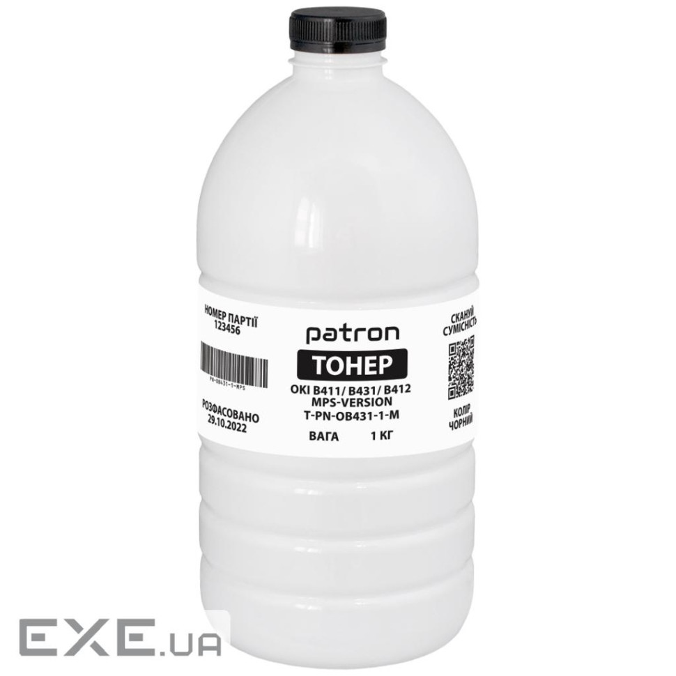 Тонер Oki B411 MPS, 1 кг Patron (T-PN-OB431-1-M)