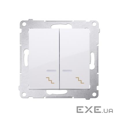 Вимикач 2кл. прохідний LED Simon 54, білий (DW6/2L.01/11)