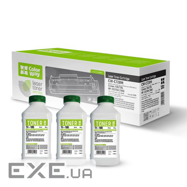Картридж ColorWay для CANON 728/726Univ. + тонер TH-1005 (3шт) (CW-C728M/TH-1005)