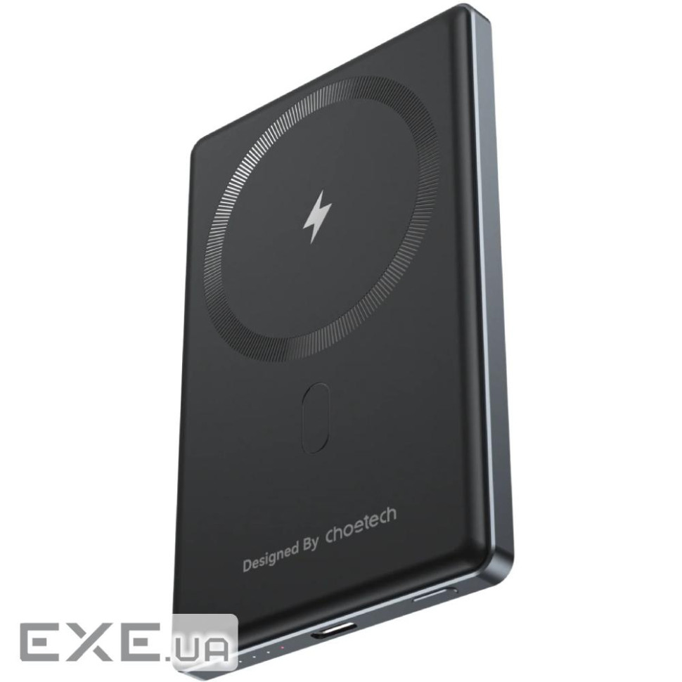 УМБ Choetech Magnetic Wireless 5000mAh 20W PD Qi-15W USB-C In/Out, тонкий, чорний (B738-CCBK)