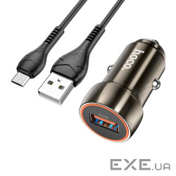 Набір АЗУ 12-24V HOCO Z46 кабель Micro, 1xUSB, 18W, кабель 1м, Black, Box (HOCO Z46 / MB)