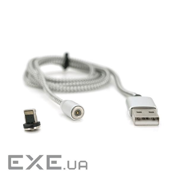 Магнітний кабель Ninja USB 2.0 / Lighting, 1m, 2А, індикатор заряду, тканинна оплетк (YT-NAMC-L / S) (YT-NAMC-L / S)