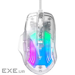 Мишка Havit HV-MS1011SE USB Transparent White (6950676293678)