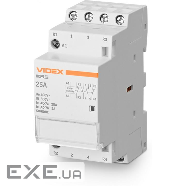 Модульний контактор 4п 25А 2НВ 2НЗ VF-RS-MC2O2C-25 VIDEX RESIST