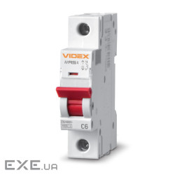 Автоматический выключатель Videx RS4 RESIST 1п 6А 4,5кА С (VF-RS4-AV1C06)