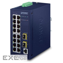 Керований комутатор L2, 16х10/100/1000BaseT та 2xSFP, IP30, -40+75 C (IGS-4215-16T2S)