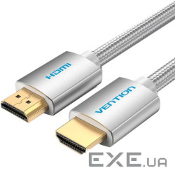Кабель HDMI M-M,15.0 м, V2.0, 4K обплетення , Silver Metal Type Vention (AABIN)
