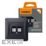 Комп'ютерна розетка Videx BINERA CAT6+CAT6 подвійна чорна (VF-BNSK2PC6-BG)
