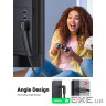 Кабель HDMI (M) - HDMI (M), 2 м, Black, Ugreen HD103, V2.0, 4K / 60 Гц, кутовий роз"єм (10173_HD103)