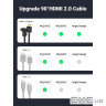 Кабель HDMI (M) - HDMI (M), 2 м, Black, Ugreen HD103, V2.0, 4K / 60 Гц, кутовий роз"єм (10173_HD103)