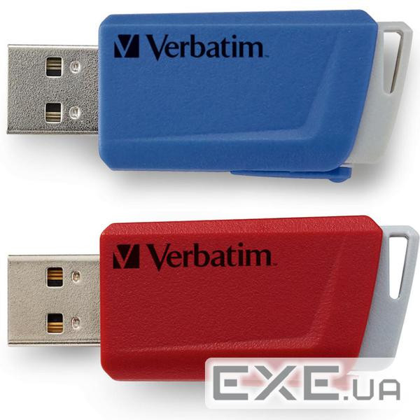 Комплект флеш-накопичувачів Verbatim 2x32GB Store "n" Click Red/Blue USB 3.2 (49308)