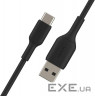 Дата кабель USB 2.0 AM to USB-C 1.0m PVC black Belkin (CAB001BT1MBK)
