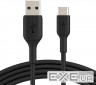 Дата кабель USB 2.0 AM to USB-C 1.0m PVC black Belkin (CAB001BT1MBK)