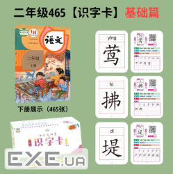 Набір карток для вивчення китайської мови 465шт, інтерактивні, вологозахищені, в коробці 9 (YT41215