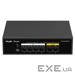6-портовий 10/100Мб некерований PoE Ruijie Reyee RG-ES106F-P