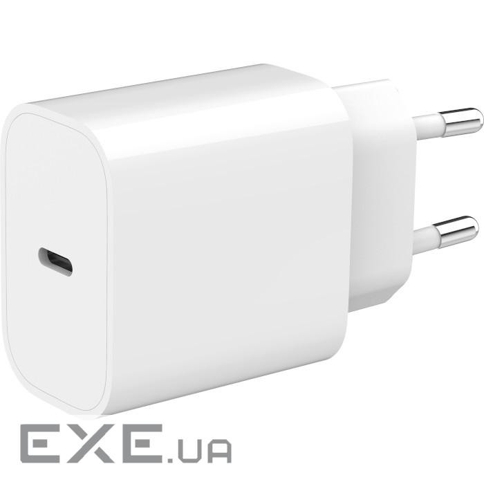 Зарядний пристрій GEMBIRD 1xUSB-C, PD 20W White (TA-UC-PD20-01-W)