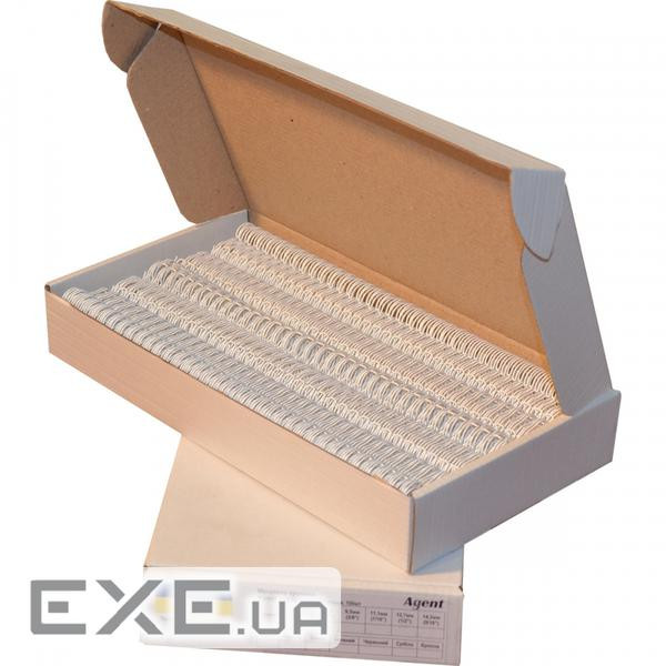 Пружина металева Agent A4, 25.4 мм, біла, 50шт . (1225071)