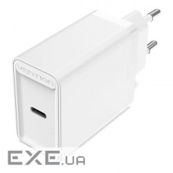 Мережевий зарядний пристрій Vention USB Type C + QC4.0 (20W) White (FADW0-EU)