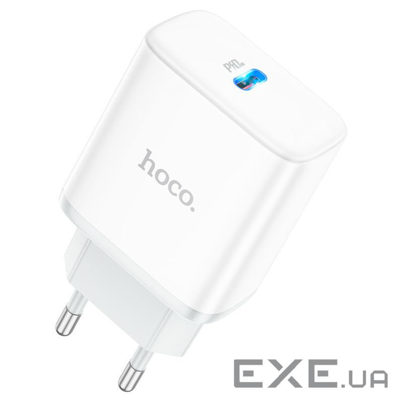 СЗУ 110-240V HOCO C104A 1xUSB-C, PD20W, White, Box