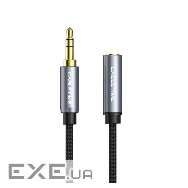 Кабель Cabletime Audio 3.5 mm M - 3.5 mm F, 1 m, Black, 3 pin (CF11H)