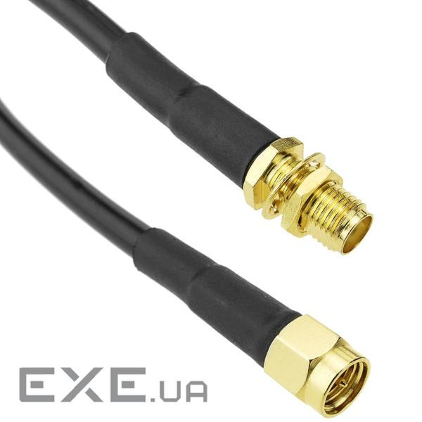 Кабель антенний-підовжувач RF:SMA M/F 2.0m,LMR195 LowLoss Gold Cu,чорний (62.09.8352-1)