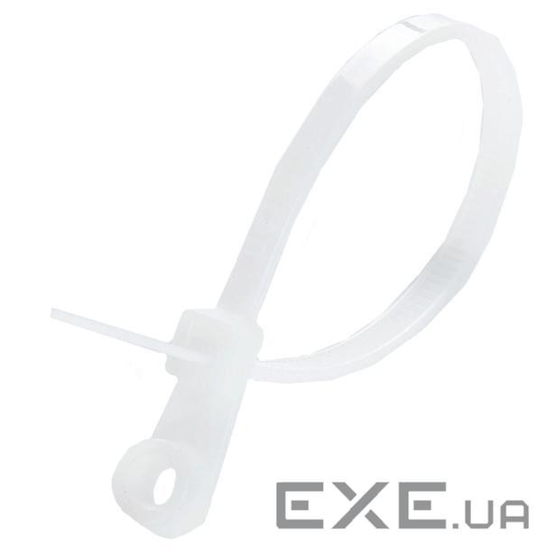 Стяжка кабельна з кільцем біла (пач. 100шт.) APRO 5х20 ( (APRO 5х200 белая (пач. 100шт.))