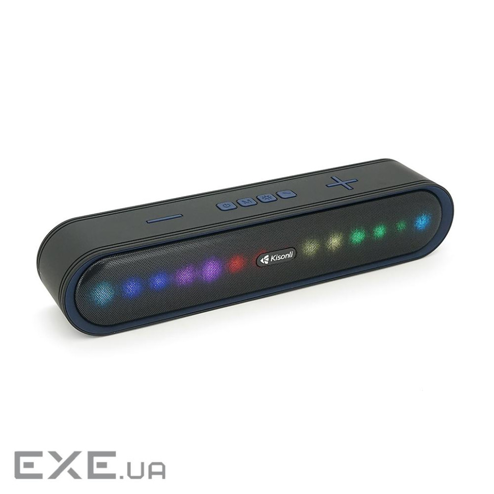 Колонка Kisonli LED-915 Bluetooth 5.0, 2х5W, 1200mAh, USB / TF / BT / FM / AUX, DC: 5V / (LED-915Bl)
